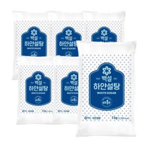 (사업자) 백설 하얀 설탕 3kg 6봉