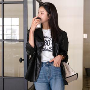 캔마트 벨유 모아르 레더 자켓