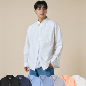남성용 옥스포드 오버핏 면혼방 긴팔 셔츠 7컬러