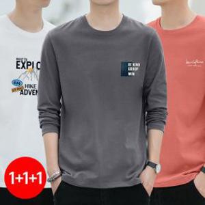 1+1+1(3장세트) 스타일아유 면100% 봄가을 남성 루즈핏 캐주얼 순면 이너 긴팔 티셔츠 TS2998-3001