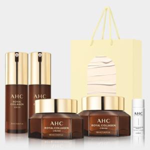 AHC 로얄 콜라겐 크림 60ml 2개+로얄 콜라겐 세럼 25ml 2개 세트 +(증정)프로샷 에센스20ml+쇼핑백(버터)