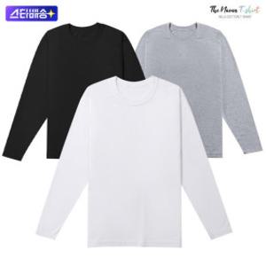 국내제작 코마사 순면100% 긴팔티 남자 여자 기본티 무지티 긴팔 티셔츠 라운드 면티 빅사이즈 / XS~7XL