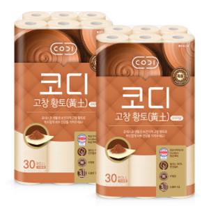 코디 고창 황토 오리지널 25미터 30롤 2팩