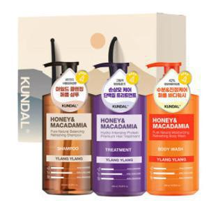쿤달 허니앤마카다미아 500ml 기획세트 7가지향 (샴푸+트리트+바디워시) / 선물박스 포함
