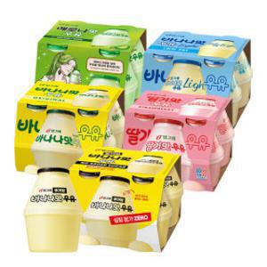 빙그레 단지 우유 5종 240mlx16개 /무가당/딸기맛/메로나맛/라이트