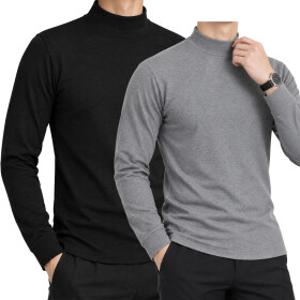 YLD 가을 겨울 면스판 반목 폴라티셔츠 남성 반폴라티 TWGL-701