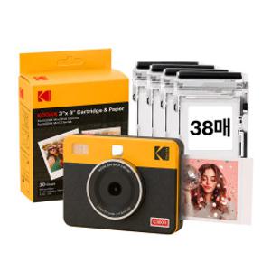 코닥 미니샷3 레트로 C300R+카트리지 38매 옐로우 포토프린터 즉석카메라 사진인화기 미니
