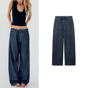 스트레이트 레그 데님 팬츠 슬림핏 청바지 여성 자라 ZARA 봄 가을 6929221