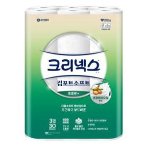 크리넥스 3겹 컴포트소프트 호호바 30mx30롤