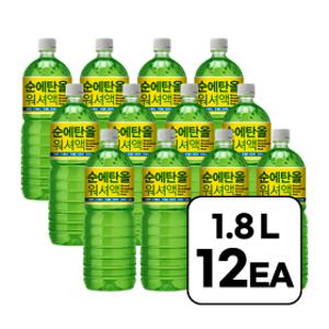카렉스 순에탄올 워셔액 1.8L 12개 사계절용 프리미엄 탁월한 세정력 노즐막힘 제로 성에제거 유리세정