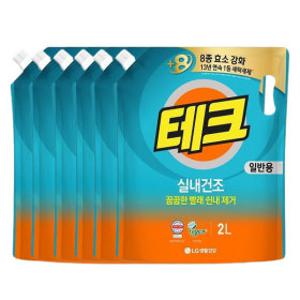 (액체세제)테크 실내건조 액체세제 일반 2Lx6
