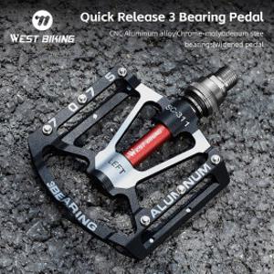대못 WEST BIKING 자전거 퀵릴리즈 페달 도장 초경량 알루미늄 합금 로드 MTB 미끄럼 방지 페달 넓은 자전