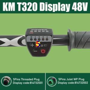 호환 KING-계량기 전기 자전거용 LED 디스플레이  속도 계기판  5 핀 방수 플러그  48V  T320