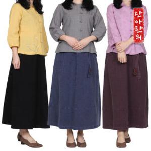 단아한의 여성 여자 생활 개량 계량 한복 법복 절복 승복 봄 가을 순면매화스커트