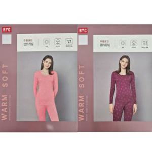 (현대Hmall)BYC 양면나염 여성 내복상하세트 여자간절기 보온내의 할머니 꽃무늬 순면내의 환절기