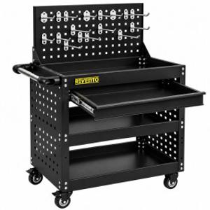 3면 타공판 서랍형 공구함 세트 HTB-950PRO-A1 이동식 3단 철제 철재 공구카트 툴카트 수납 정리