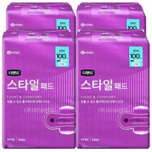 디펜드 스타일 패드 중용량 (참숯 여성용) 24P x4팩 패드 길이 24cm 흡수량 100ml