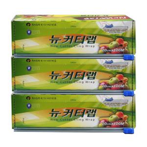 찐스토어 뉴랩 슬라이딩 이지커팅랩 20cmX100m / 위생랩 비닐랩 포장랩 3개입
