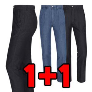 1+1남성 여름 중년청바지 통큰 일자 스판 아빠 작업청