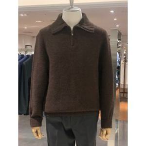 (광주신세계)킨록  FW 브라운 울 혼방 반집업  니트 JIW36