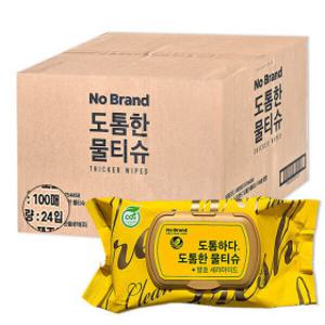 노브랜드 도톰한 물티슈 캡형 100매 X 24팩