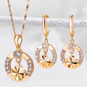 주리에떼 14K 18K 여성 데일리 골드 큐빅 엘리아나 금 목걸이 원터치 귀걸이 1+1 세트