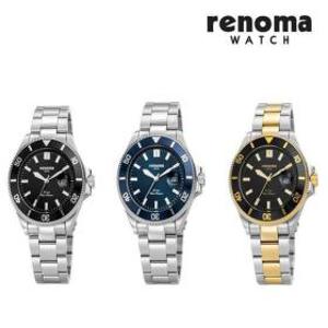 renoma 레노마 남성 메탈시계 RE-2201 다이버 시계 20기압 방수시계 루미노바 야광 인덱스 RE2201  3종택1