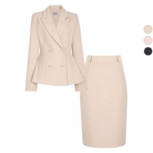 (현대Hmall)SET 여성 페플럼미니멀 봄가을 정장 자켓+스커트 세트