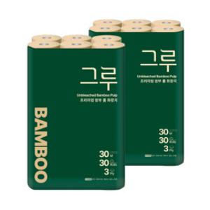 삼정 3겹 그루 오리지널 화장지 30M30롤 2팩 / 밤부 롤화장지(리뉴얼 출고)