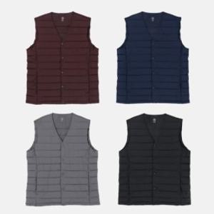 웰론 히트 패딩조끼 가벼운 남녀공용 S~3XL 커플 슬림 V넥 경량 교복조끼
