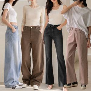 여성 데님팬츠 와이드핏 부츠컷 하이웨스트 롱숏 기장선택 빅사이즈 청바지 특가 다리 길어보이는 핏