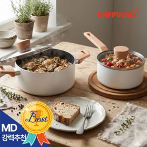 해피콜 컴포트라인 IH 인덕션 세라믹냄비 2종 A세트(한손18cm+양손20cm)