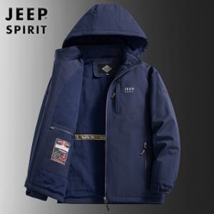 JEEP SPIRIT 남자 기모 패딩 점퍼 경량 후드 자켓 보온 스탠드카라 빅사이즈 가을 겨울 캐주얼 아우터
