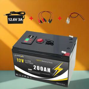 12V 200AH 충전식 LIFEPO4 배터리 사이클 태양광 발전용 UPS 스쿠터 파워 어군 탐지기 내장 BMS