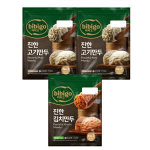 CJ 비비고 얇은피 수제진한고기만두1.12KG 2개 + 얇은피 진한김치만두 1.12KG 1개