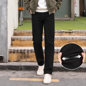리얼스판 레귤러핏 올 블랙진 청바지 ~42 빅사이즈 남자 남성 팬츠 의류 옷 무료배송