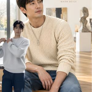 프리미엄 와플 코튼 긴팔티 봄 가을 와플 긴팔티 남성 상의 크루 넥 루즈긴 S-3XL 클래식 컬러 컬렉션
