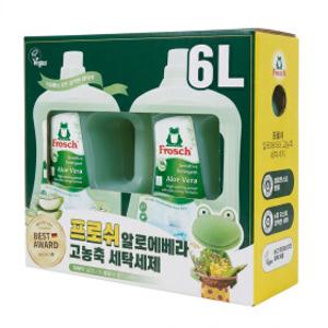 프로쉬 세탁세제 3L x 2개입 독일 알로에베라 고농축 액체 세제 친환경 비건
