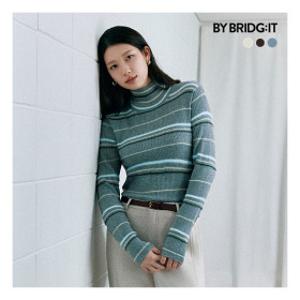 바이브리짓 26FW 울 블렌딩 패더얀 스트라이프 하이넥 풀오버 3종