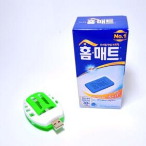 캠핑 야외용 모기퇴치 USB훈증기+홈매트리필30p/승용차/날파리/제거/해충/살충기/도구/기피제/식당/가게