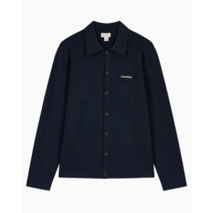 (롯데백화점)남성 CK 코튼 카라 니트 가디건 자켓 네이비 4RF315G (4RF315G-CEF)