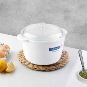 화이트 내열유리냄비 양수 3L / 오븐 전자레인지 사용가능
