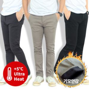 남자 겨울 스판 가벼운 보온 경량 기모 면바지 WSP013