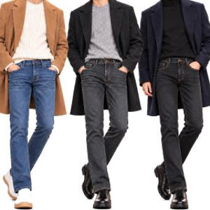 3장 세트 남성 겨울 기모 스판 청바지 따뜻한 일자핏 워싱 데님 바지 CWP-31