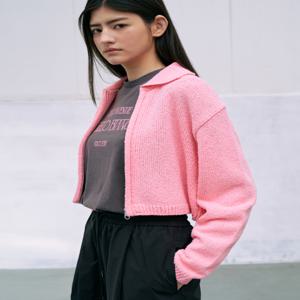 [안젤로 비안코] Penia Knit Zip up_PINK