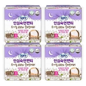 바디피트 안심숙면팬티 유기농 순면커버, 중형, 4P, 4개
