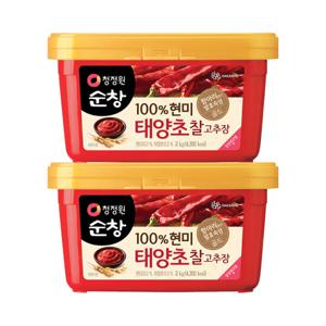 [혜택가 20,900원] 청정원 순창 태양초 현미 찰고추장, 2kg, 2개