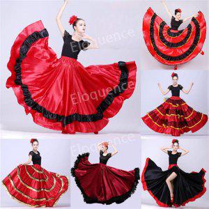 플라멩고 스커트 드레스 여성용 댄스 탱고 의상 성인 스페인 전통