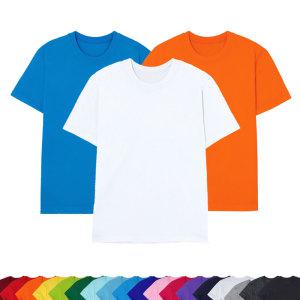 반팔 프린팅 무지 컬러 라운드 브이넥 면 티셔츠 단체 이너 코디 레이어드 룩