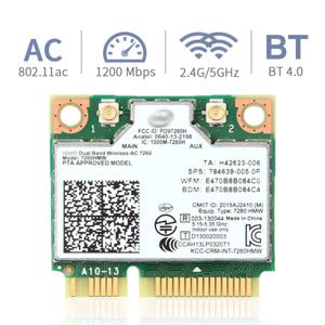 인텔 7260 7260HMW ac 미니 PCI-E 2.4G/5Ghz Wlan Wifi 블루투스 호환 4.0 802.11ac/a/b/g 안테나 용 듀얼 밴드 무선 카드